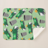 ごみトラックパターンのリサイクル シェルパブランケット (正面(横))