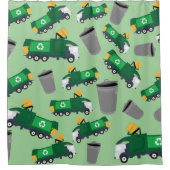 ごみトラックパターンのリサイクル シャワーカーテン (正面)