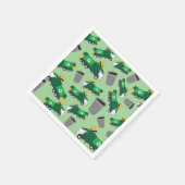 ごみトラックパターンのリサイクル スタンダードカクテルナプキン (角)