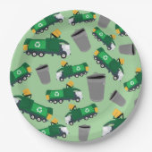 ごみトラックパターンのリサイクル ペーパープレート (正面)