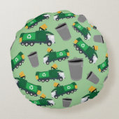 ごみトラックパターンのリサイクル ラウンドクッション (裏面)