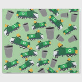 ごみトラックパターンのリサイクル ラッピングペーパー (フラット)