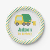 ごみトラックボーイズ誕生日パーティー用品 ペーパープレート (正面)
