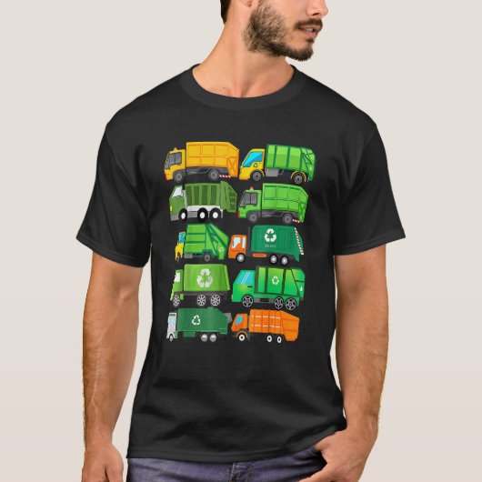 ごみトラックリサイクル日ごみ廃棄物分離 Tシャツ (正面)