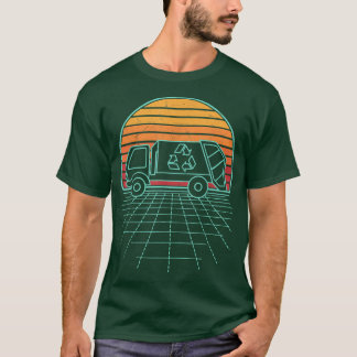 ごみトラックレトロヴィンテージ廃棄物リサイクルごみCo Tシャツ