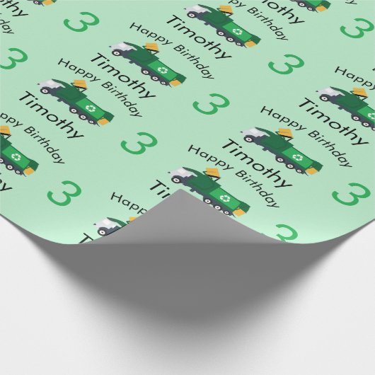 ごみトラック少年の名前と年齢誕生日 ラッピングペーパー (角)