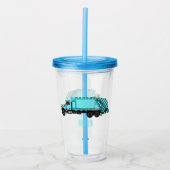 ごみトラック漫画イラストレーション アクリルタンブラー (正面)