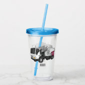 ごみトラック漫画イラストレーション アクリルタンブラー (裏面)