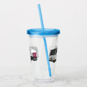 ごみトラック漫画イラストレーション アクリルタンブラー (左)