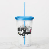 ごみトラック漫画イラストレーション アクリルタンブラー (正面)