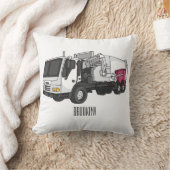 ごみトラック漫画イラストレーション クッション (ブランケット)