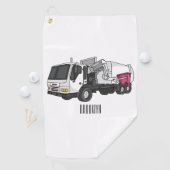 ごみトラック漫画イラストレーション ゴルフタオル (インサイチュ)