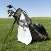 ごみトラック漫画イラストレーション ゴルフタオル (グリーン)