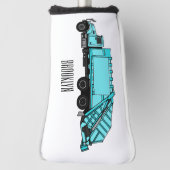 ごみトラック漫画イラストレーション ゴルフヘッドカバー (回転90)