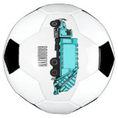 ごみトラック漫画イラストレーション サッカーボール (回転)