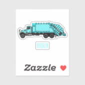 ごみトラック漫画イラストレーション シール (シート)