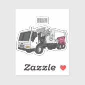 ごみトラック漫画イラストレーション シール (シート)