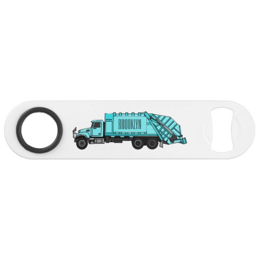 ごみトラック漫画イラストレーション スピード栓抜き (正面(横))