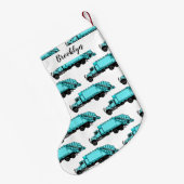 ごみトラック漫画イラストレーション スモールクリスマスストッキング (裏面 (吊り時))