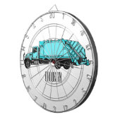 ごみトラック漫画イラストレーション ダーツボード (正面右)