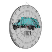 ごみトラック漫画イラストレーション ダーツボード (正面左)