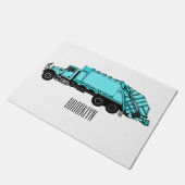 ごみトラック漫画イラストレーション ドアマット (アングル)