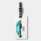 ごみトラック漫画イラストレーション ラゲッジタグ (正面縦)