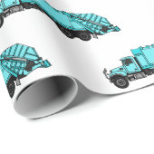 ごみトラック漫画イラストレーション ラッピングペーパー (ロールコーナー)