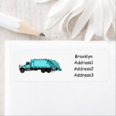 ごみトラック漫画イラストレーション ラベル (インサイチュ)