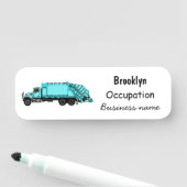 ごみトラック漫画イラストレーション 名札 (インサイチュ)