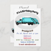 ごみトラック漫画イラストレーション 招待状 (正面/裏面)