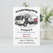 ごみトラック漫画イラストレーション 招待状 (スタンド正面)