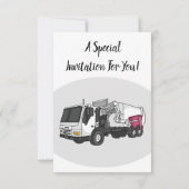 ごみトラック漫画イラストレーション 招待状 (裏面)