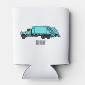 ごみトラック漫画イラストレーション 缶クーラー (裏面)