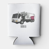 ごみトラック漫画イラストレーション 缶クーラー (正面)