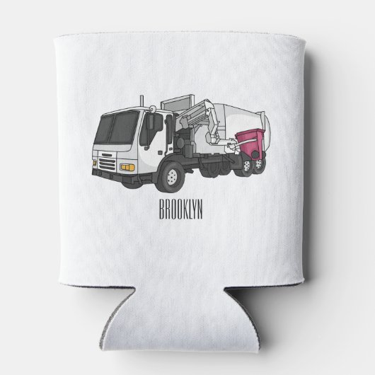 ごみトラック漫画イラストレーション 缶クーラー (裏面)