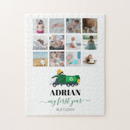 ごみトラック男の赤ちゃん1年写真のリサイクル ジグソーパズル