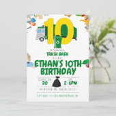 ごみトラック誕生日ごみトラック10誕生日 招待状 (スタンド正面)
