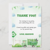 ごみトラック誕生日サンキューカード 招待状 (正面)