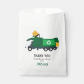 ごみトラック誕生日パーティーのリサイクル フェイバーバッグ (正面)