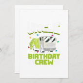 ごみトラック誕生日パーティーアンクル誕生日クルー 招待状 (正面/裏面)