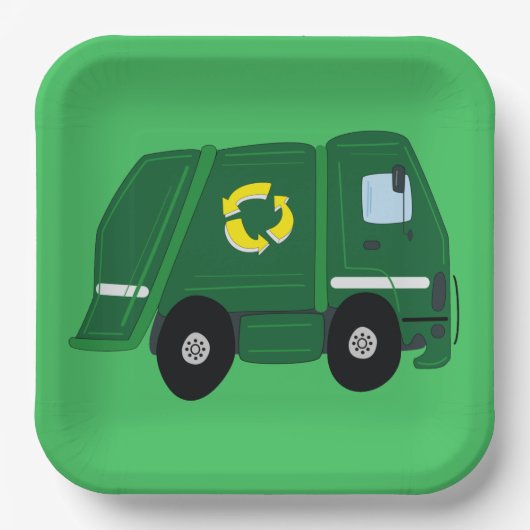 ごみトラック誕生日パーティー紙プレート ペーパープレート (正面)