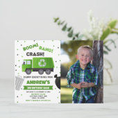 ごみトラック誕生日写真の誕生日パーティー 招待状 (スタンド正面)