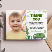 ごみトラック誕生日写真サンキューカード サンキューカード