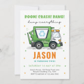ごみトラック誕生日招待状ごみパーティー 招待状 (正面)