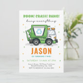 ごみトラック誕生日招待状ごみパーティー 招待状 (スタンド正面)