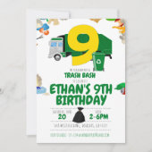ごみトラック誕生日、ごみトラック9誕生日 招待状 (正面)
