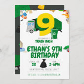 ごみトラック誕生日、ごみトラック9誕生日 招待状 (正面/裏面)