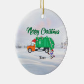 ごみパーソナライズされたトラックのクリスマスオーナメント セラミックオーナメント (右)