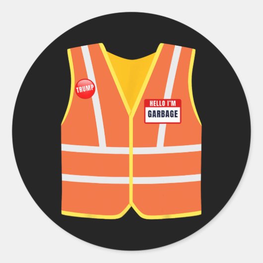 ごみベストのトランプこんにちは私はゴミ投票のスペクトル ラウンドシール (正面)